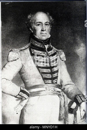 . Englisch: Oberst (später Generalmajor) William Farquhar (26. Februar 1774. - 13. Mai 1839), ein Angestellter der British East India Company und die ersten Bewohner von kolonialen Singapur (6. Februar 1819 - 1. Mai 1823). Nederlands: Schilderij van kolonel William Farquhar, de eerste Britse resident van Singapur tussen 1819 en 1823. Noch im Jahr 1924 zu einer Lithographie c 1830, die auf ein Ölgemälde c. war 1828. Ursprünglich hochgeladen von En.wikipedia am 17. April 2008. Fotograf unbekannt; Lithographie von M. Gauci; original Gemälde von John Graham (evtl. John Graham Gilbert (1794-1866), Stockfoto