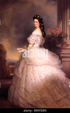 English: Kaiserin [[:: Elisabeth von Österreich-Ungarn | Elisabeth von Österreich-Ungarn]] Englisch: Kaiserin Elisabeth von Österreich in höfische Gala Kleid mit Diamond Star 1865. 1270 Winterhalter Elisabeth 2. Stockfoto