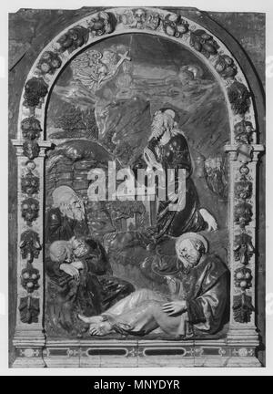 Workshop von Santi Buglioni (italienisch, 16. Jahrhundert). "Die Todesangst im Garten Gethsemane, 'Ca. 1525-1535. Terracotta mit Glasur. Walters Art Museum (27.223): Museum erwerben, 1934. 27.223 1273 Workshop von Santi Buglioni - die Todesangst im Garten Getsemani - Walters 27223 Stockfoto