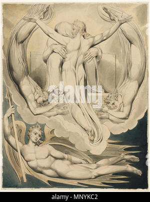 . Watercolor Illustration zu Milton's Paradise Lost von William Blake. 1808. Kunst von William Blake 960 ParadiseLButts 3 Stockfoto