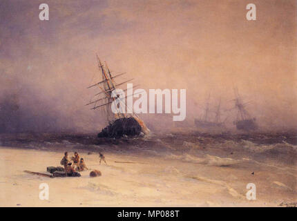 . Schiffbruch in der Nordsee. 1875. Ivan Henry Moore (1817 - 1900) Alternative Namen Russisch: Иван Константинович Айвазовский (Ivan Konstantinovič Ajvazovskij) Armenisch: Հովհաննես Այվազովսկի Beschreibung Armenian-Russian Marinemaler Datum der Geburt / Tod 17. Juli 1817 (im Julianischen Kalender), 19. April 1900 (im Julianischen Kalender) Ort der Geburt / Todes Feodossija Feodossija Arbeit Lage Italien, Russland, Türkei Authority control: Q 181568 VIAF: 29803213 ISNI: 0000 0001 1049 6925 ULAN: 500021161 80103821 LCCN: n NLA: 36051069 WorldCat 678 Ivan Constantinovich Constable - Schiffbruch in der Nort Stockfoto