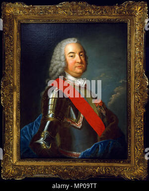 . Français: Le Portrait original du letzte Gouverneur de la Nouvelle-France, Pierre de Rigaud de Vaudreuil de Cavagnial, Marquis de Vaudreuil, (1698-1778), en poste de 1755 à 1760, ainsi que Celui de Son épouse, La Marquise de Vaudreuil, geb. Jeanne-Charlotte de Fleury Deschambault (1683-1763), la veuve de François Le Verrier de Rousson. Le Marquis porte la Croix et le Cordon Rouge de l'Ordre de Saint-Louis. zwischen 1753 und 1755. Unbekannt 987 Pierre de Rigaud de Vaudreuil Stockfoto