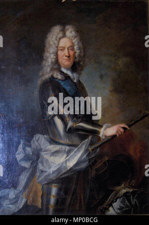 Portret van Charles-Armand de Gontaut, Hertog van Biron (1663-1756), maarschalk van Frankrijk. Englisch: Portrait von Charles-Armand de Gontaut, duc de Biron (1663-1756) Nederlands: "Portret van Charles-Armand de Gontaut, Hertog van Biron, maarschalk van Frankrijk'. 18. 1022 Portrait Gemälde von Charles Armand de Gontaut, Herzog von Biron von Hyacinthe Rigaud Stockfoto