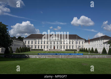 Berlin, Deutschland, Ansicht der, Schloss Bellevue, neoklassischen, weiß palastartigen, Home, der deutsche Präsident, 12:37:55, Montag, 28.08.17, © Peter SPURRER, Stockfoto