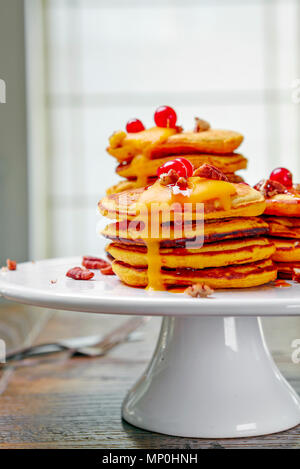 Butternut Kürbis Pfannkuchen Stockfoto