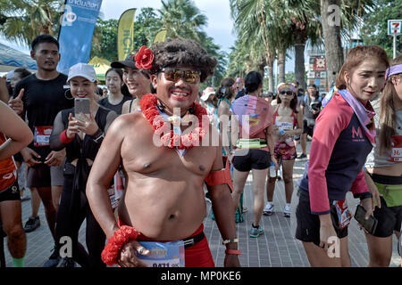 Fun Run und bunte Konkurrenten, Pattaya, Thailand, 2018 Stockfoto