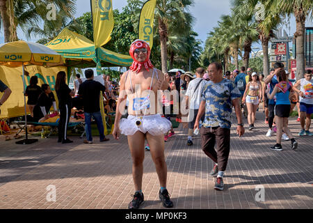 Fun Run und bunte Konkurrenten, Pattaya, Thailand, 2018 Stockfoto