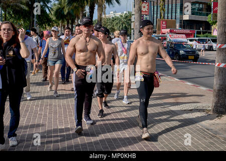 Fun Run und bunte Konkurrenten, Pattaya, Thailand, 2018 Stockfoto