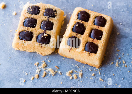 Schokolade belgische Waffel Kuchen. Dessert Konzept. Stockfoto
