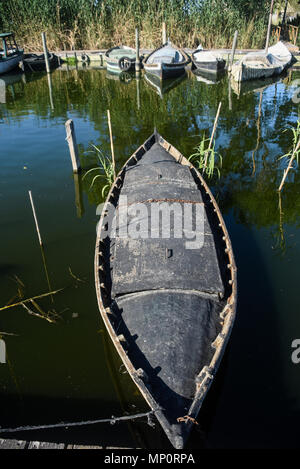 Kleine Segelboote im Hafen von Catarroja günstig in der Lagune von Valencia (Albufera). Foto: Eduardo Manzana Stockfoto