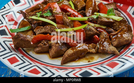 Hammel Niere geröstet, Dunganen Küche Stockfoto