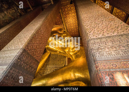 Tempel des Liegenden Buddha in Bangkok. Stockfoto