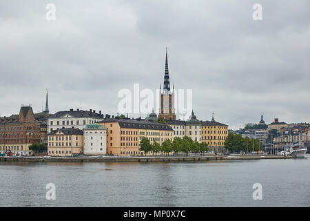 STOCKHOLM, Schweden - 11. JULI 2017: Panoramablick über Stockholm und Evert Taubes Terrass aus Stockholm City Hall Stockfoto