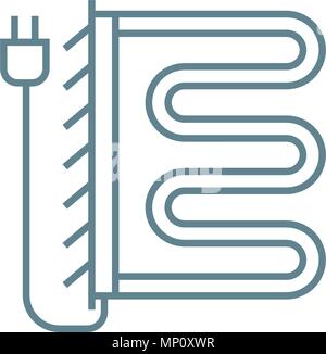 Elektrisch beheizte Handtuchhalter lineare Symbol Konzept. Elektrisch beheizte Handtuchhalter Linie vektor Zeichen, Symbol, Abbildung. Stock Vektor