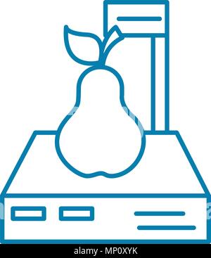 Elektronische Waagen lineare Symbol Konzept. Elektronische Waagen Linie vektor Zeichen, Symbol, Abbildung. Stock Vektor