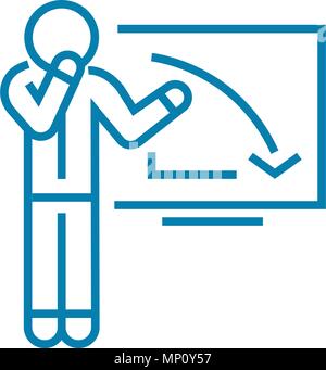 Erläuterung der Rezession lineare Symbol Konzept. Erläuterung der Rezession Linie vektor Zeichen, Symbol, Abbildung. Stock Vektor