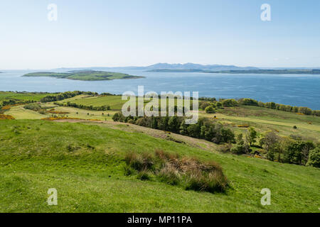 Routenburn Golf Club Largs mit einem fantastischen Blick auf den Firth of Clyde, North Ayrshire, Schottland, Großbritannien Stockfoto