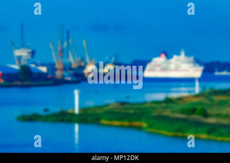 Kreuzfahrtschiff - weiche Linse bokeh Bild. Defokussiertem Hintergrund Stockfoto