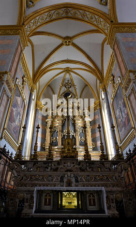 Der sehr dekorative Innenraum von San Domenico Maggiore Kirche in Neapel, Italien Stockfoto