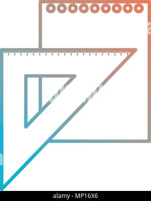 Dreieckigen geometrischen Regel und Blatt Papier Schule Vector Illustration Design Stock Vektor