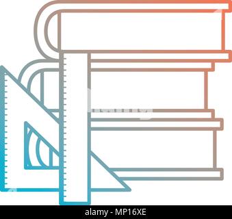 Bücher Schule Haufen mit Regeln Symbol Vektor illustration Design Stock Vektor