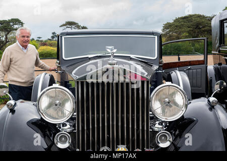 Vor 1940 Rolls Royce Phantom in Cornwall, Großbritanniens während des Rolls Royce 20 Ghost Club jährlichen Tour. Stockfoto