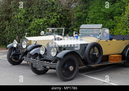 Vor 1940 Rolls Royce Silver Ghost am 20 Rolls Royce Ghost Club jährlichen Tour, Cornwall, UK. Stockfoto