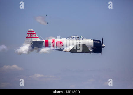 Japanische Nullen am zentralen Texas Airshow Stockfoto