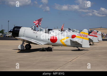 Japanische Nullen am zentralen Texas Airshow Stockfoto