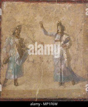 . Italiano: Museo Archeologico Nazionale di Napoli (Inv. nr. 9039). Da Pompeji, Casa dei Dioscuri - Scena di tragedia. 19. Juli 2009. Olivierw 1098 Scena di tragedia Stockfoto