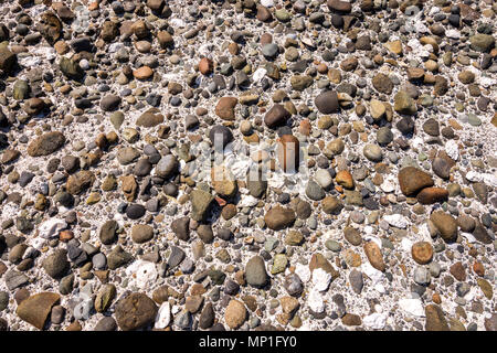 Kieselsteine am Strand, helliwell Provincial Park, Hornby Island, BC, Kanada. Stockfoto