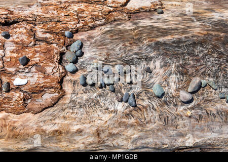 Kieselsteine am Strand, helliwell Provincial Park, Hornby Island, BC, Kanada. Stockfoto