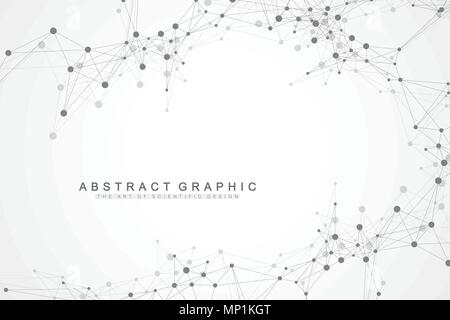 Geometrischen abstrakten Hintergrund mit Verbindungslinie und Punkten. Grafischen Hintergrund für Ihr Design. Vektor-illustration Stock Vektor