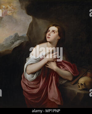 Magdalena penitente. Español: La Obra Vertreter einer Santa María Magdalena arrodillada y en actitud penitente, y es una Copia anónima basada en un Original de Bartolomé Esteban Murillo. . 17. Jahrhundert. 843 Magdalena penitente (Murillo) Stockfoto