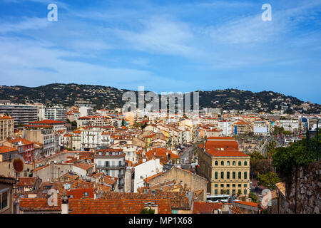 Stadt Cannes Stadtbild in Frankreich, weiten Blick über die Küste auf Französische Riviera - Cote d'Azur Stockfoto