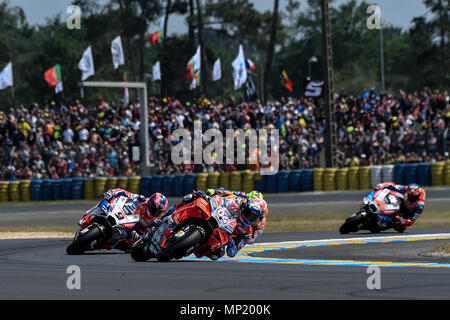 Maine, Frankreich. 20. Mai 2018. Le Mans Bugatti Grand Prix Rennstrecke, Maine, Frankreich; HJC Helme Grand Prix de France, Französisch MotoGP Le Mans, Sonntag Rennen Tag; Andrea Dovizioso (Ducati) Credit: Aktion Plus Sport Bilder/Alamy leben Nachrichten Stockfoto