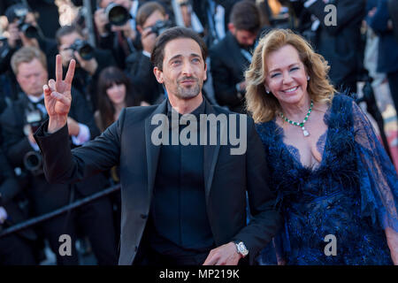 CANNES, Frankreich - 19. Mai: Adrien Brody und künstlerischer Leiter und Ko-präsident von Chopard Caroline Scheufele an der Abschlussfeier teilnehmen & Screening von "dem Mann, der getötet Don Quixote" während der 71st jährlichen Filmfestspiele von Cannes im Palais des Festivals am 19. Mai 2018 in Cannes, Frankreich Quelle: BTWImages/Alamy leben Nachrichten Stockfoto