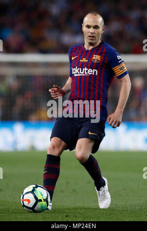 Camp Nou, Barcelona, Spanien. 20 Mai, 2018. Liga Fußball, Barcelona gegen Real Sociedad; Andres Iniesta vom FC Barcelona den Ball in Angriff Credit: Aktion plus Sport/Alamy leben Nachrichten Stockfoto