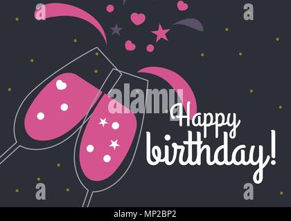 Karte mit zwei Gläsern Stock Vektor