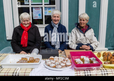 Ältere Frauen Verkauf von hausgemachten Kuchen am Kuchen Stall in Wexford County Kerry, Irland Stockfoto