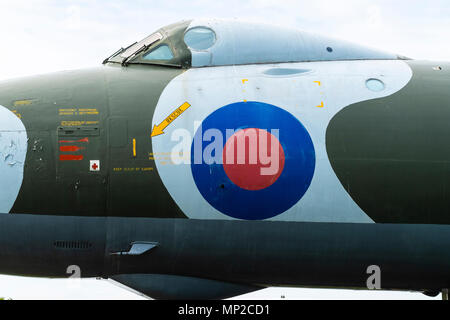 Avro Vulcan B.2 EIN auf Anzeige an Nationalen Museum der Flug bei East Fortune Flugplatz in East Lothian, Schottland, Vereinigtes Königreich Stockfoto