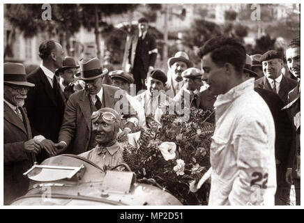 GP Monaco 1931 Historische Vintage 30er Grand Prix von Monaco zu gewinnen durch eine Öl- und Dämpfe Louis Chiron in einem Bugatti T51 beim Monaco Grand Prix Monaco 1931 Frankreich geschwärzt Stockfoto