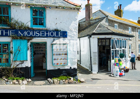 Die mousehole ein Geschenk Shop im Mousehole Dorf in Cornwall. Stockfoto