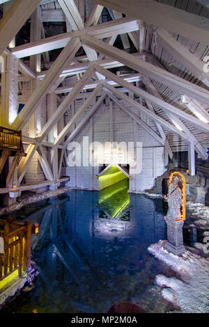 Unterirdische Wieliczka (13. Jahrhundert), eines der ältesten Salzbergwerke der Welt, in der Nähe von Krakau, Polen Stockfoto