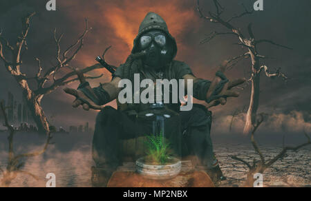 Post-nuklearen Apokalypse überlebenden Konzept Stockfoto