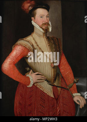 . Porträt von Robert Dudley, Earl of Leicester. 1560 s. Zu Steven van Herwijck (Fl. ca. 1558 - 1565) Alternative Namen Steven van Harwijck, Steven Cornelisz. van Herwijck, Steven van Holland, Steven Hollander Beschreibung niederländischen Bildhauer, Maler, Kupferstecher und Goldschmied Geburtsdatum / Tod ca.1530 ca. 1565-1567 Ort der Geburt / Todes Utrecht in London arbeiten Zeitraum ca. 1558-1565 Arbeit Ort Utrecht (....-1593), Antwerpen (1558-1559), London (ca. 1562), Utrecht (1564), London (ca. 1565) Kontrolle: Q 7615415 VIAF: 96305329 ULAN: 500086252 BPN: 820 zugeschrieben Stockfoto