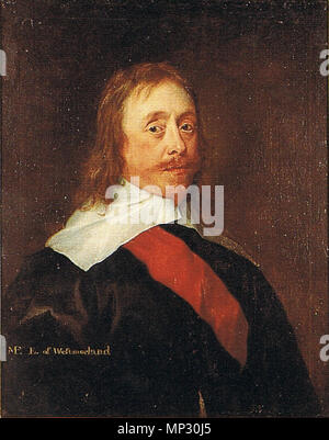 . Englisch: Portrait c 1630 von mildmay Fane, 2. Earl von Westmorland, trug seine rote Schärpe der Ritterschaft von der Badewanne. Felsen (Talk) 15:28, 24 November 2009 (UTC). ca. 1630. 894 Mildmay Fane in Ölen Stockfoto