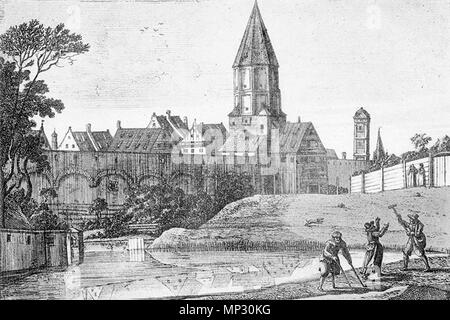 . English: Jakobertor in Augsburg, 16. Jh. 30. November 1499. Unbekannt 691 Jakobertor 16 Jh Stockfoto