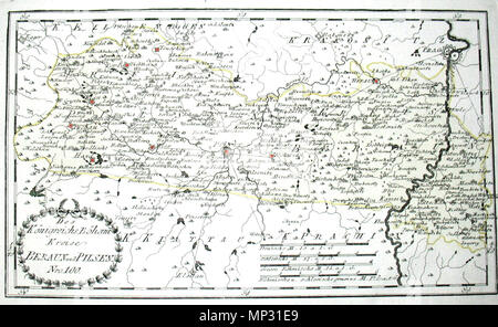 . English: des Königreichs Böheim Kreise Beraun und Pilsen. Nro. 100. Kolorierter Kupferstich. 1791. Franz Johann Joseph von Reilly (1766-1820) Alternative Namen Reilly, Franz Johann Joseph von Beschreibung österreichischer Verleger und Schriftsteller Geburtsdatum / Tod 18. August 1766 vom 6. Juli 1820 Ort der Geburt / Tod Wien Wien Zeitraum 1790 - 1800 Standort Wien Behörde: Q 113944 VIAF: 102371035 ISNI: 0000 0001 1839 240 X LCCN: 88624007 n GND: 118748017 SUDOC: 158784243 WorldCat 851 Karte von Böhmen 1791 von Reilly 100 b Stockfoto