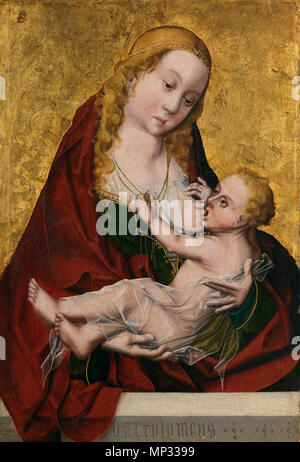 La Virgen de la Leche. Español: La Obra Vertreter a la Virgen María amamantando a su hijo, El Niño Jesús. . Ca. 1490. 842 Maestro bartolome - Virgen de la leche Stockfoto